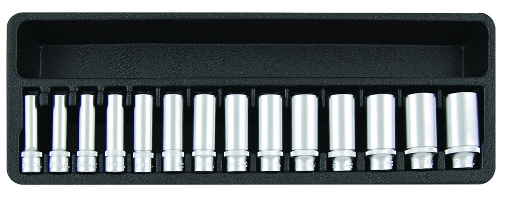 Deep sockets set 3/8" 14 pieces professional