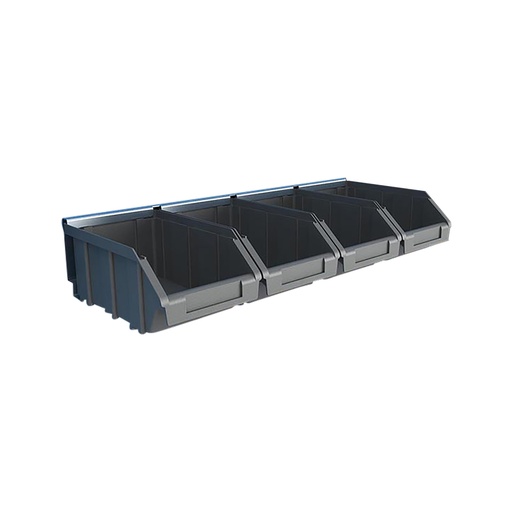 [BGH45] Storage bin set 4 parts plastic including hanger