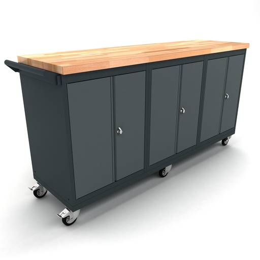 [WBG186M10] Workbench mobile 3x 2 doors cabinet