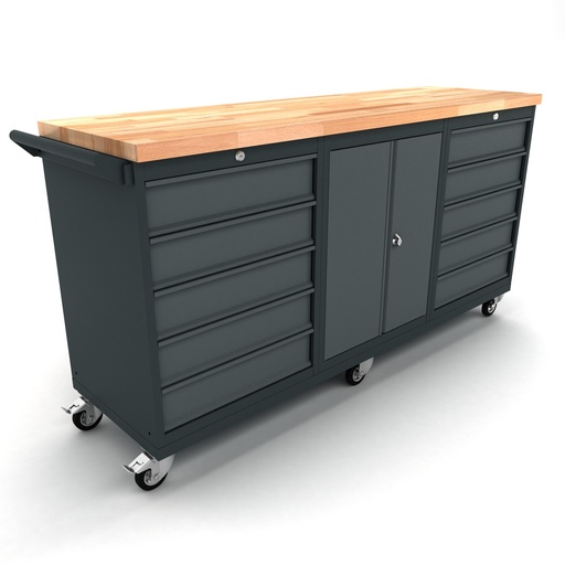 [WBG186M25] Workbench mobile 2 doors 2x5 drawers cabinet